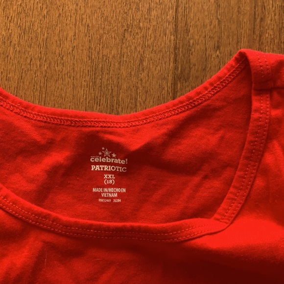 Girls red tank with flower and peace sign - Picture 2 of 2